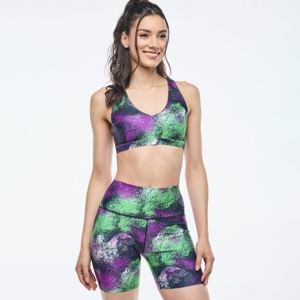 Apres Zumba Racerback Bra With Encased Elastic - Multi