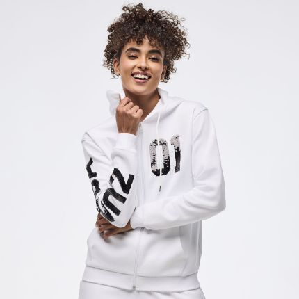 Zumba Sparkle Oversized Zip-Up Hoodie