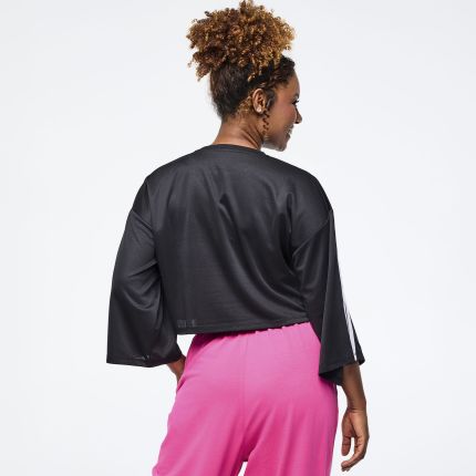 Eastern Flavor Oversized Boxy Crop Top With Strapping