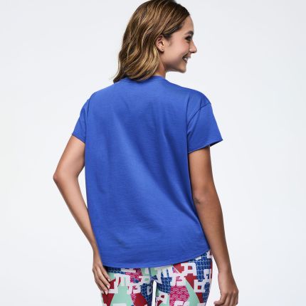 Eastern Flavor High Low Crew Neck Top