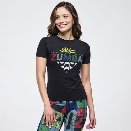 Latin Movement Fitted Short Sleeve Top