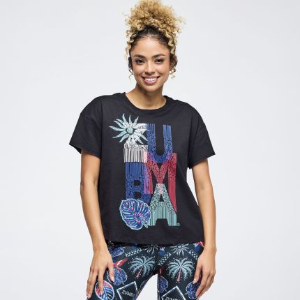 Latin Movement High Low Crew Neck Top