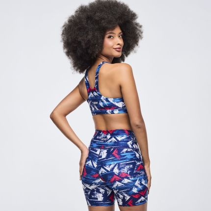 Apres Zumba Racerback Bra With Encased Elastic - Blue