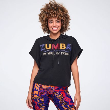 Wildbeat Short Sleeve Crop Pullover Hoodie