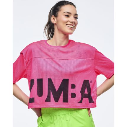 Neon Mesh Boxy Crop Top