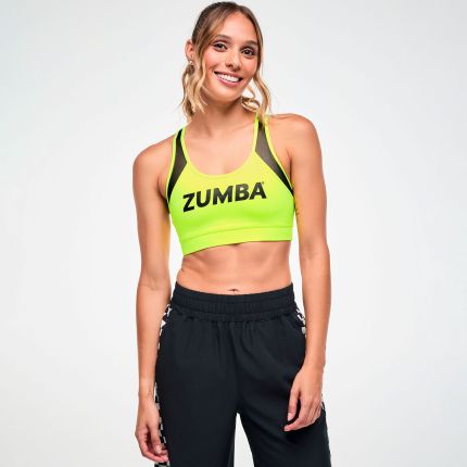 Electric Feel Racerback Scoop Bra With Mesh