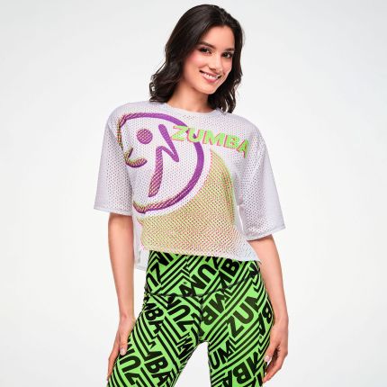 Electric Feel Mesh Boxy Crop Top
