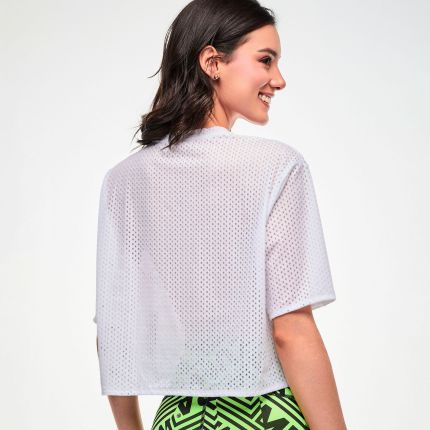 Electric Feel Mesh Boxy Crop Top