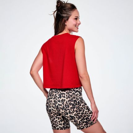 Rock 'n' Roll Crew Neck Muscle Crop Tank