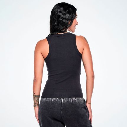 Rock 'n' Roll Fitted High Neck Rib Tank