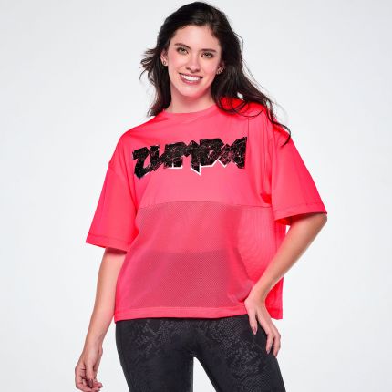 Rock 'n' Roll Boxy Top With Mesh Bottom Panels