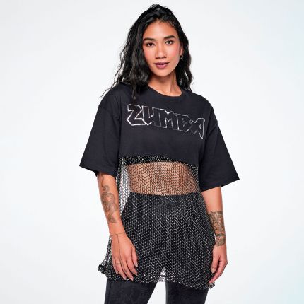 Rock 'n' Roll Oversized Long Mesh Top