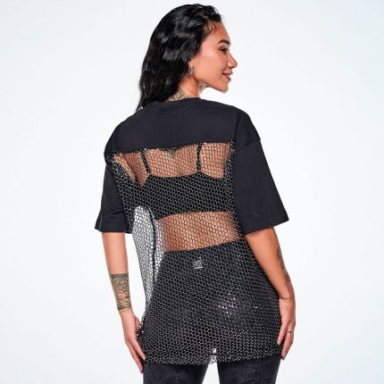 Rock 'n' Roll Oversized Long Mesh Top