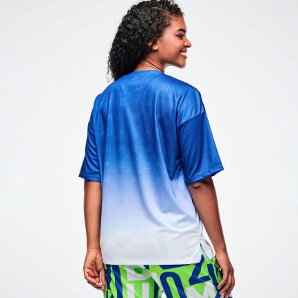 Dale-Z Oversized Drop Shoulder Tee -Blue