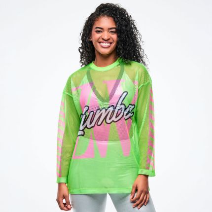Dale-Z Oversized Mesh Long Sleeve Top