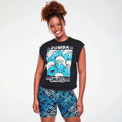 Zumba X The Smurfs Extended Shoulder Loose Tank