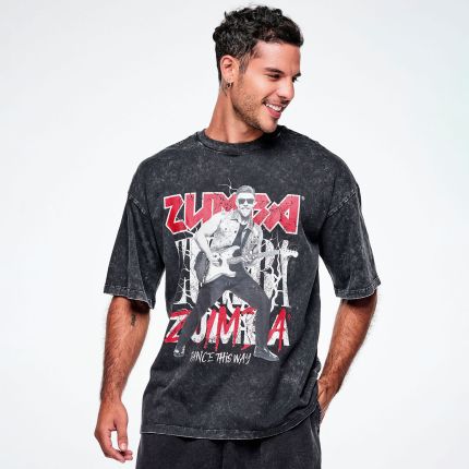 Rock 'n' Roll Oversized Drop Shoulder Tee - Black