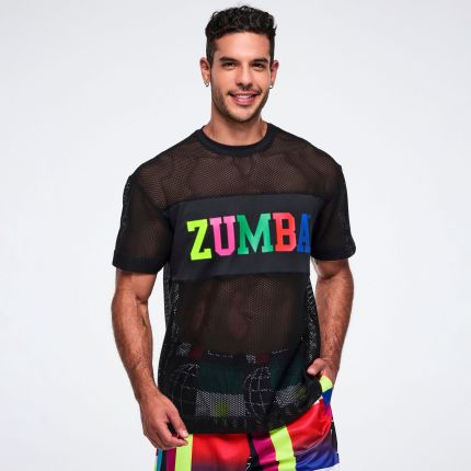 (Not available in the EU) Zumba Worldwide Boxy Mesh Top