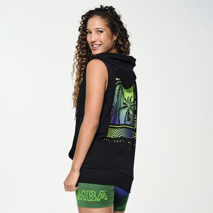 Zumba Glow Sleeveless Zip-Up Hoodie