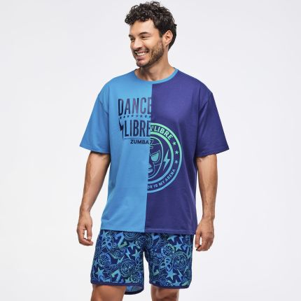 Zumba Libre Men's Oversized Two-Tone Crew Neck Tee