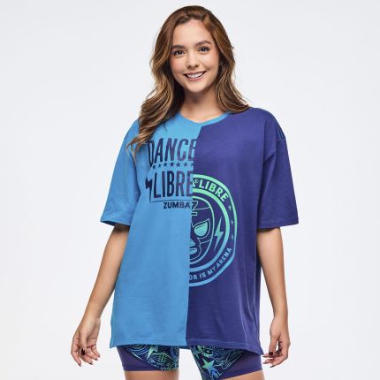 Zumba Libre Men's Oversized Two-Tone Crew Neck Tee