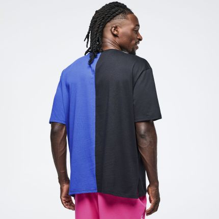 Eastern Flavor Men's Oversized Two-Tone Crew Neck Tee