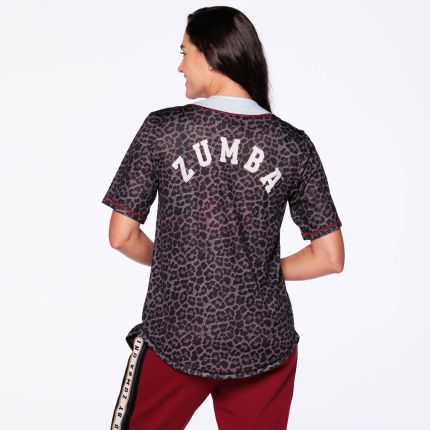 United By Zumba Short Sleeve Button Down Top