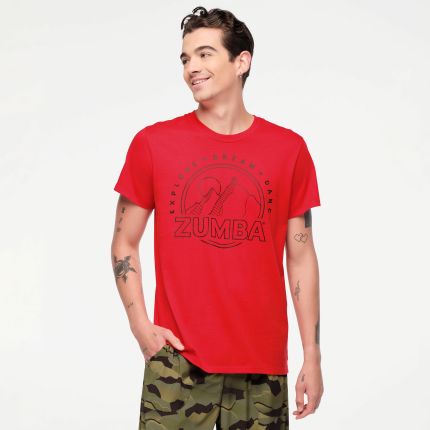 Zumba Explore Crew Neck Tee - Viva La Red