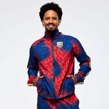 Victory Zip Up Mock Neck Woven Raglan Jacket