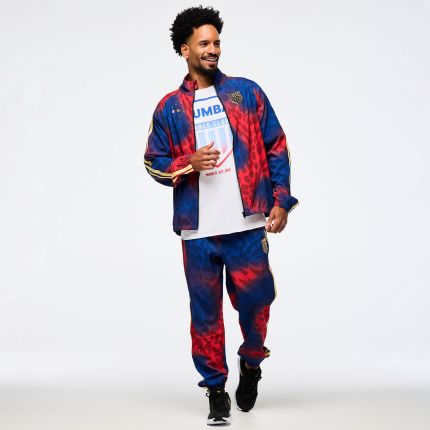 Victory Zip Up Mock Neck Woven Raglan Jacket