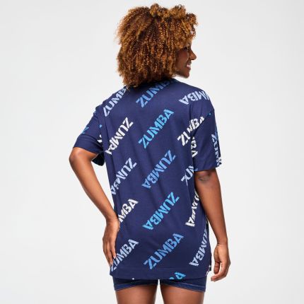 Blue Jean Oversized Crew Neck Top