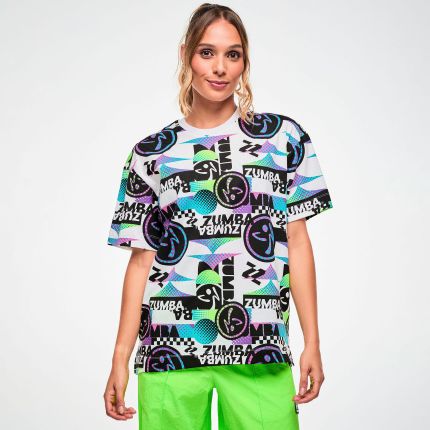 Electric Feel Unisex Oversized Top - White