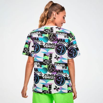 Electric Feel Unisex Oversized Top - White